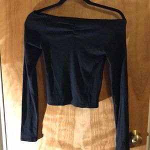 Black off sleeve top
